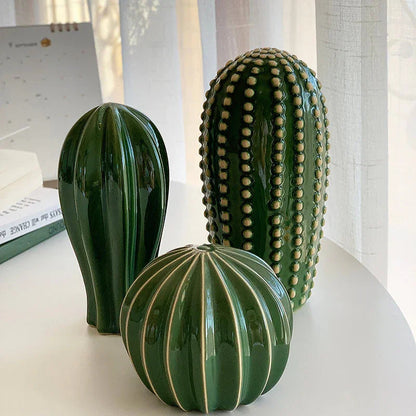 Woestijn Keramiek Cactusbeeldje - Modern Huisdecoratie