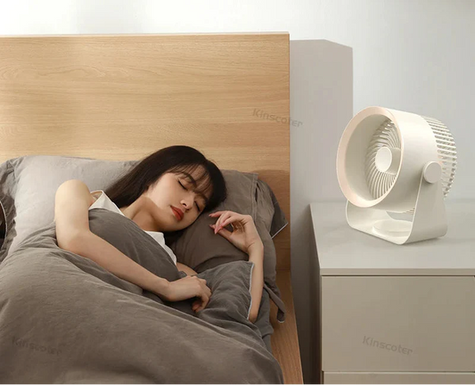 Luna Wand- en Bureaublad Ventilator – Draadloze Fluisterstille USB-C Ventilator met 3 Snelheden