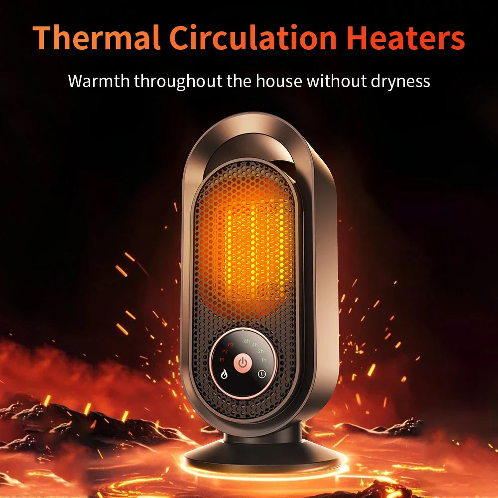 WarmBreeze Mini Kachel – Draagbare 1000W Ventilatorkachel voor Bureau en Kamer