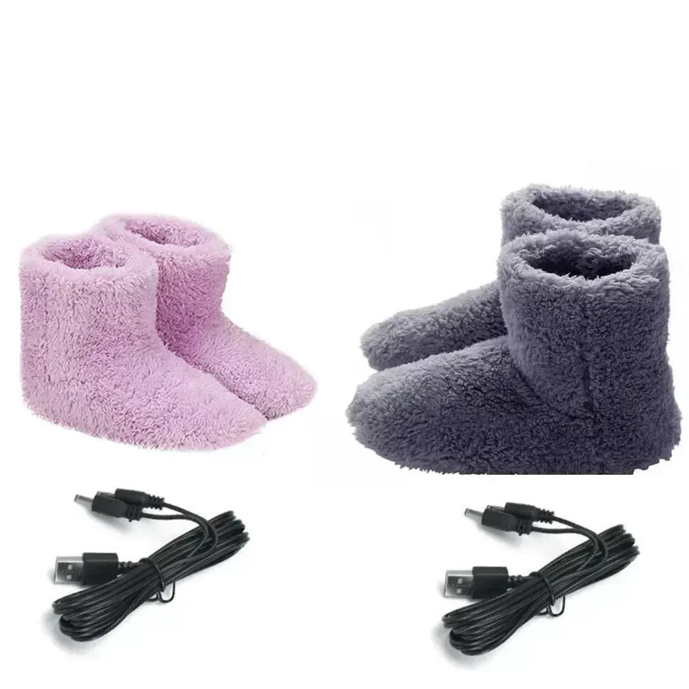 WarmEase USB Heated Slippers – Plush Winter Comfort with Adjustable Warmth