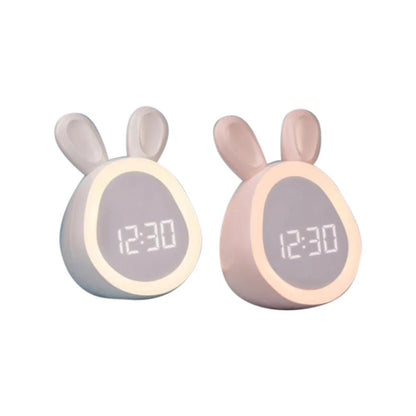 WakkerKonijn – Kinderwekker met LED-nachtlampje en speels konijnendesign