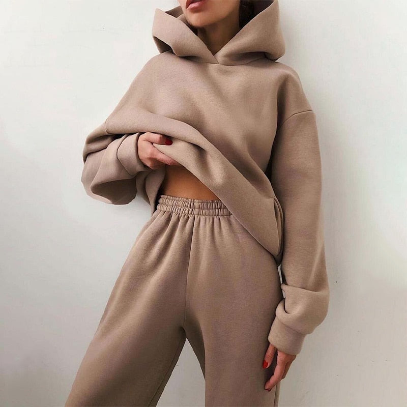 CozyLuxe Dames Jogging Set – Ultra-Zacht en Oversized voor Lounge Comfort