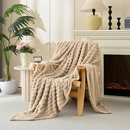 Koraalvlies Fleece Knuffelplaid - Zachte Winterdeken voor Bank en Bed
