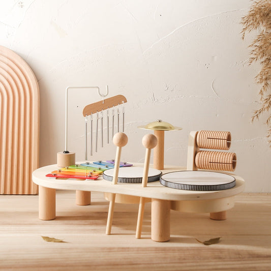 Houten Muziektafel voor Kinderen met Instrumenten en Speelfuncties