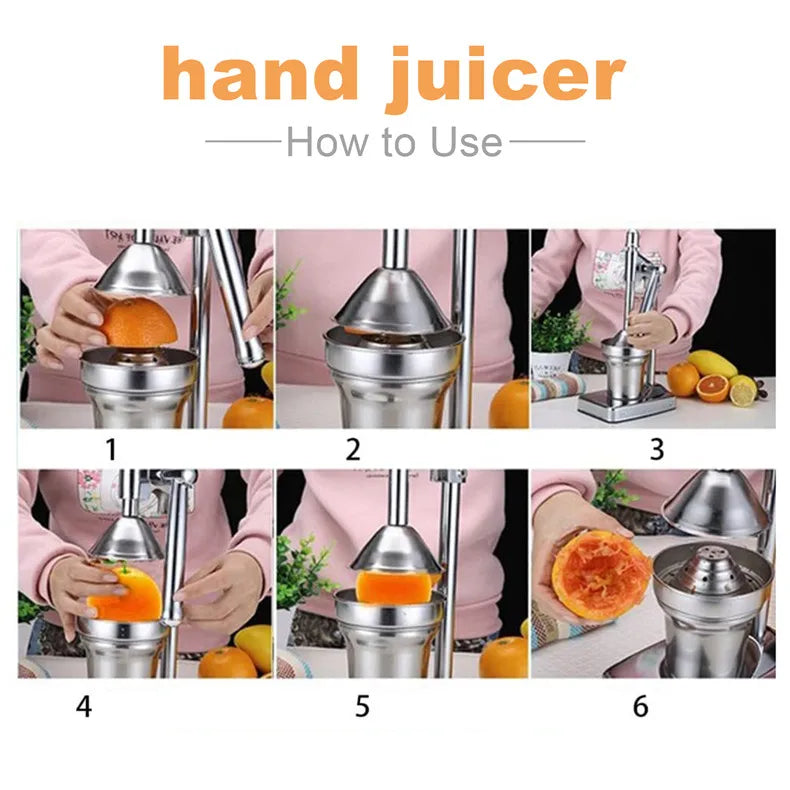 Handmatige citruspers met gietijzeren constructie - Roestvrij staal