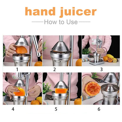 Handmatige citruspers met gietijzeren constructie - Roestvrij staal