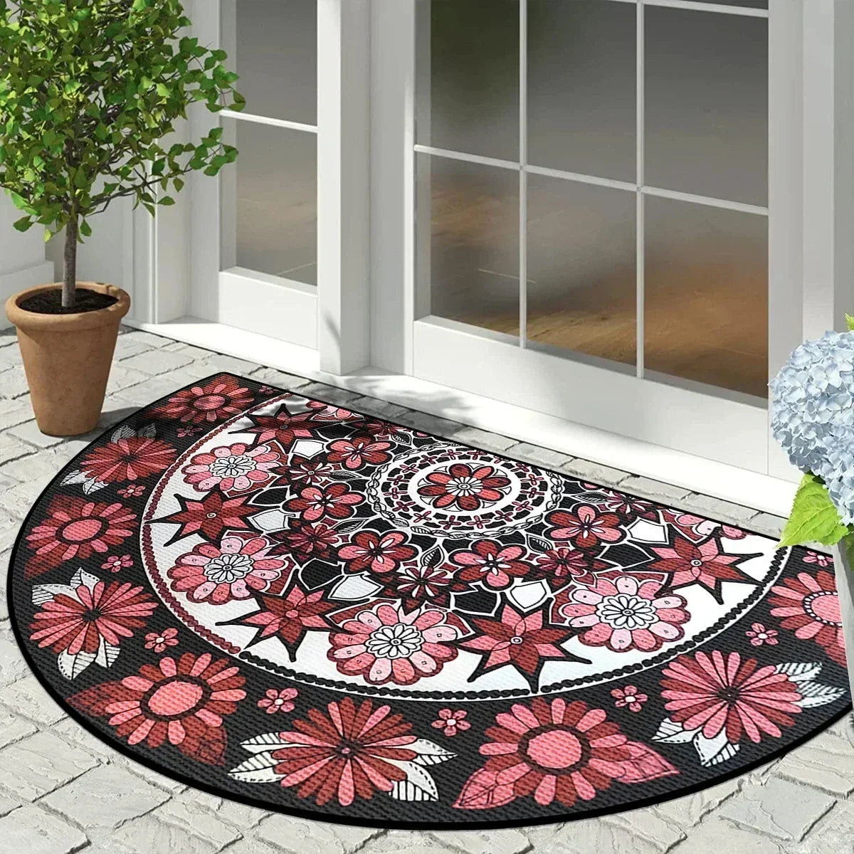 Halfronde Vintage Mozaïek Deurmat Antislip 60x90cm | Binnen & Buiten