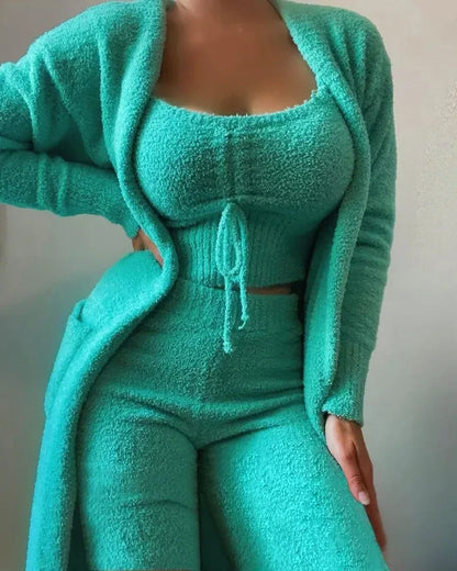 Dames Fleece Loungewear Set 3-Delig Warm en Comfortabel