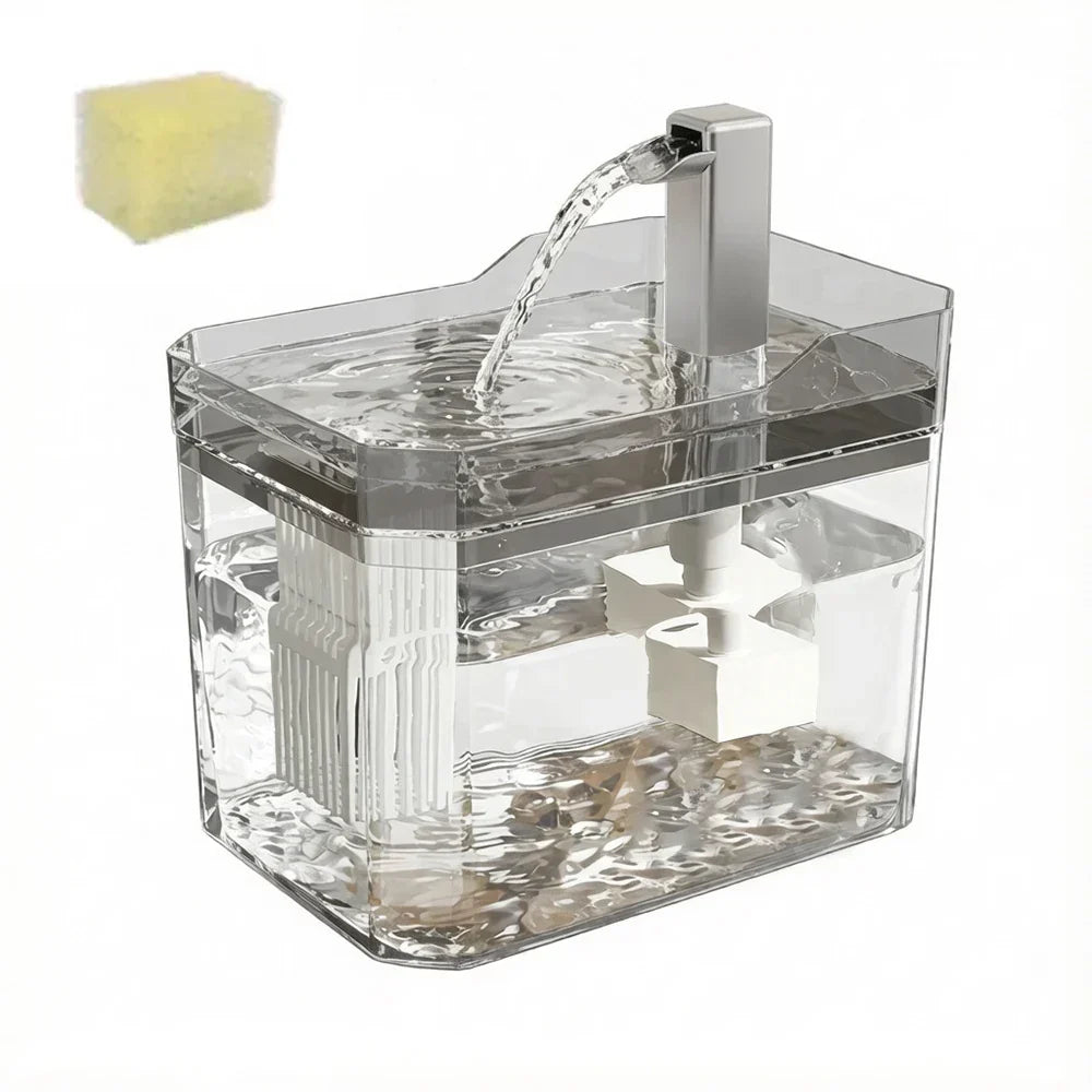 Circulerende Kattenwaterfontein met Filter - 1,5L Transparant