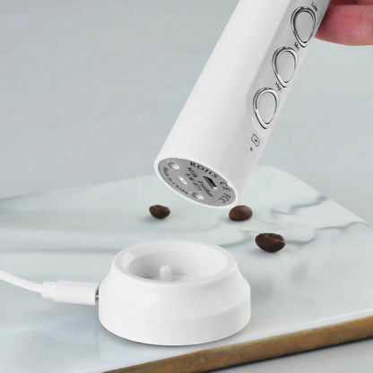 3-in-1 Oplaadbare Elektrische Melkschuimer met Verstelbare Snelheid en Mengaccessoires