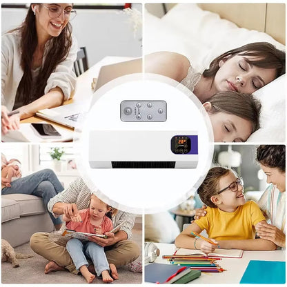 KlimaFlow Wandventilator met Keramische Verwarming en Afstandsbediening