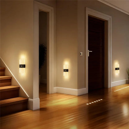 Slimme Bewegingssensor Wandlamp Set 2 Stuks - Draadloos, Dimbaar, Magnetisch