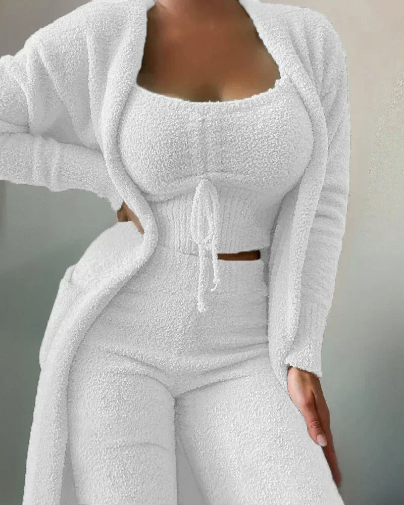 Dames Fleece Loungewear Set 3-Delig Warm en Comfortabel