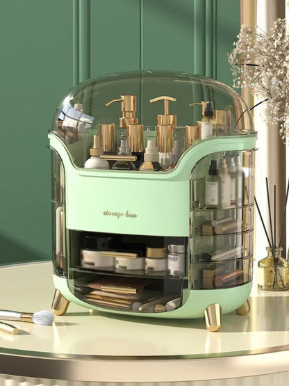 Luxe Transparante Make-up Organizer met Draaideuren en Lades