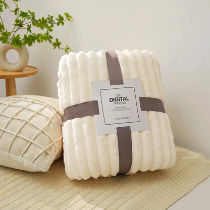 Koraalvlies Fleece Knuffelplaid - Zachte Winterdeken voor Bank en Bed