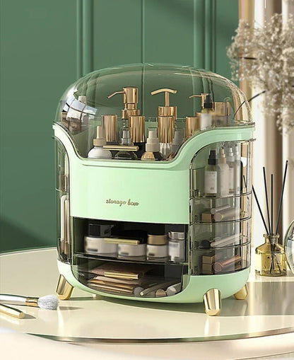 Luxe Transparante Make-up Organizer met Draaideuren en Lades