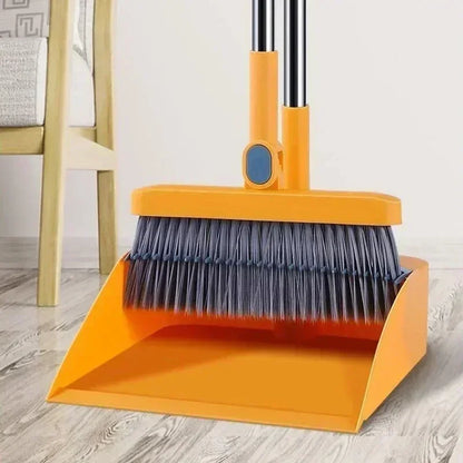 Compacte Veegbezem- en Veegschopset met Haarverwijdering en Opvouwbare Schop