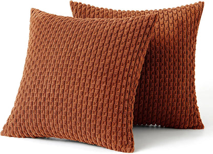 Boho Ribfluweel Kussenhoes – Stijlvolle Gestreepte Sierkussenhoes voor Bank of Bed