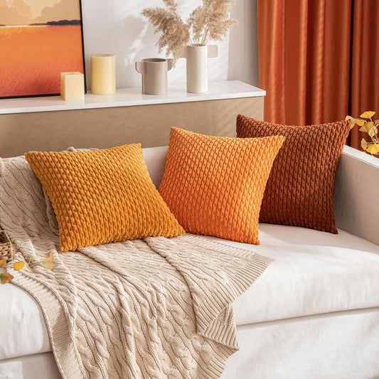 Boho Ribfluweel Kussenhoes – Stijlvolle Gestreepte Sierkussenhoes voor Bank of Bed