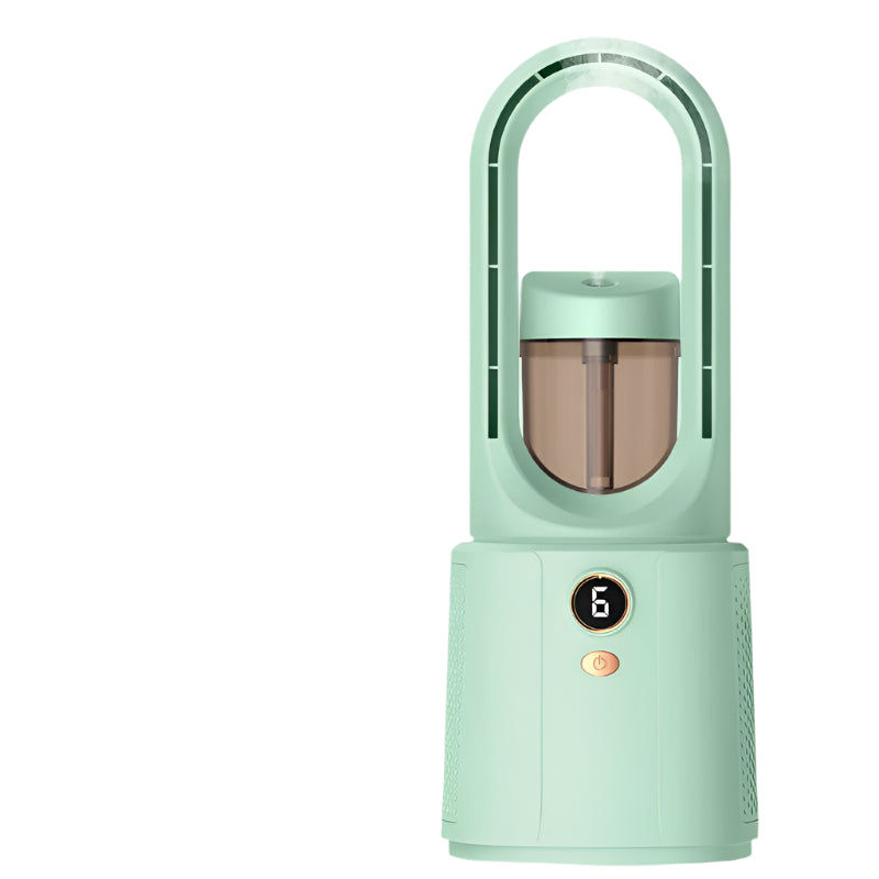 LuchtBries bladloze ventilator – met nachtlampje en luchtbevochtiger voor stille verkoeling