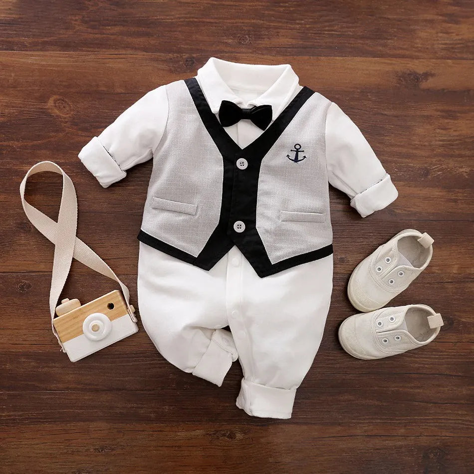 ChicMini Tuxedo Babykleding Set – Stijlvolle Jumpsuit met Schoentjes