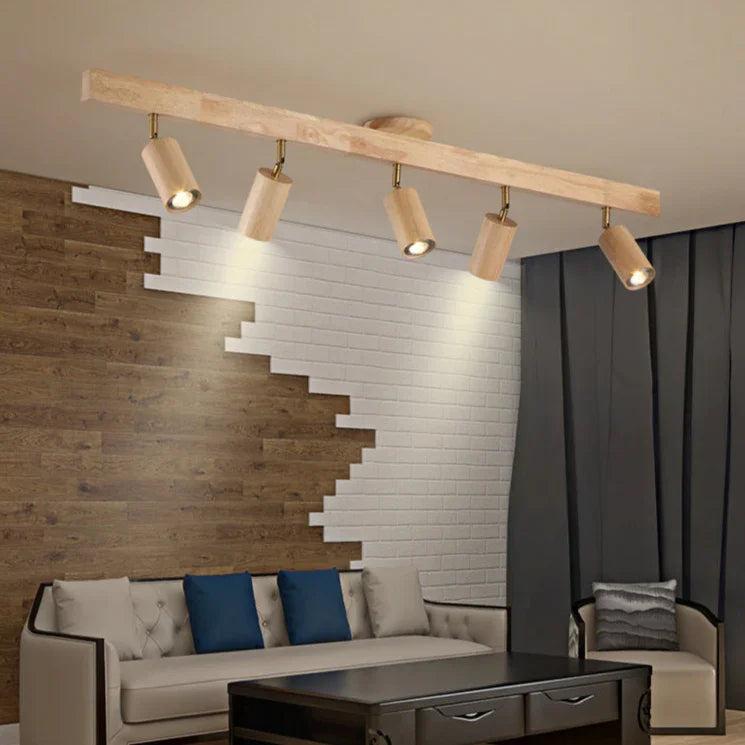 Houten LED Plafondspot - Moderne Verlichting voor Keuken en Slaapkamer