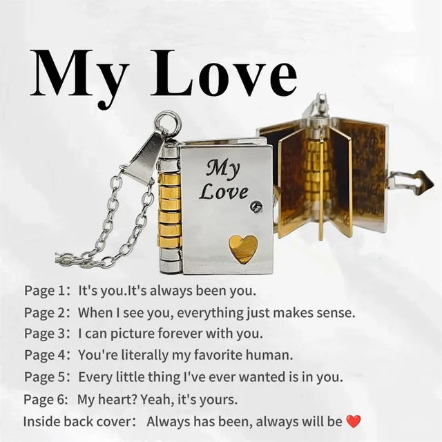 Herinnering Boekhanger Ketting – Symbolisch Sieraad met Liefdevolle Boodschap