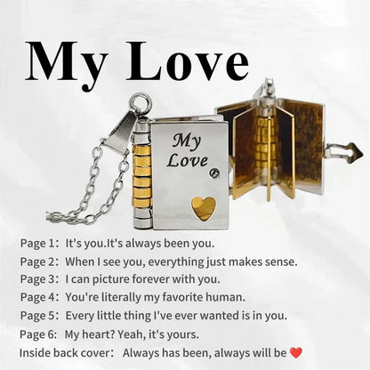 Herinnering Boekhanger Ketting – Symbolisch Sieraad met Liefdevolle Boodschap