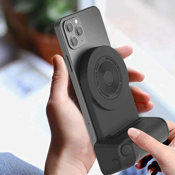 Griply Magnetische Telefoonhouder met Draadloos Opladen – Anti-Tril Handgreep voor Stabiele Opnames