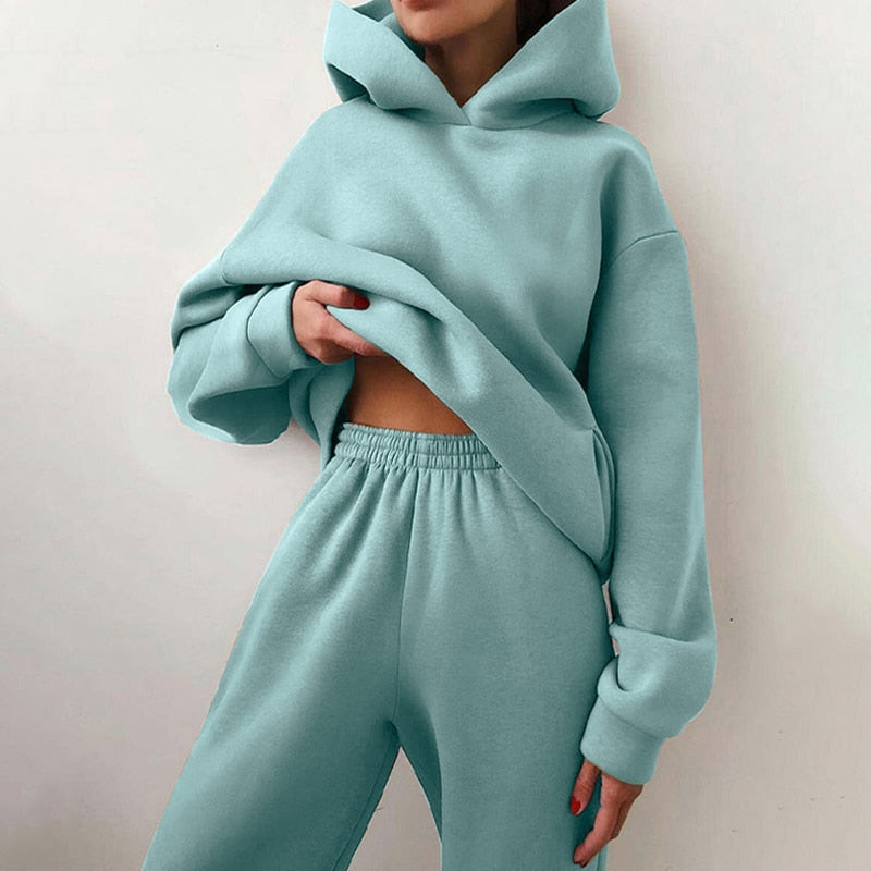 CozyLuxe Dames Jogging Set – Ultra-Zacht en Oversized voor Lounge Comfort