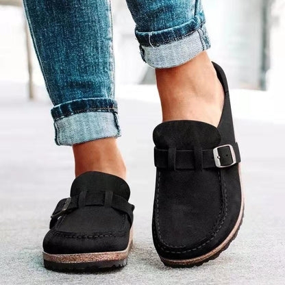 Retro instap sandalen van suede met orthopedisch comfort - Solenza