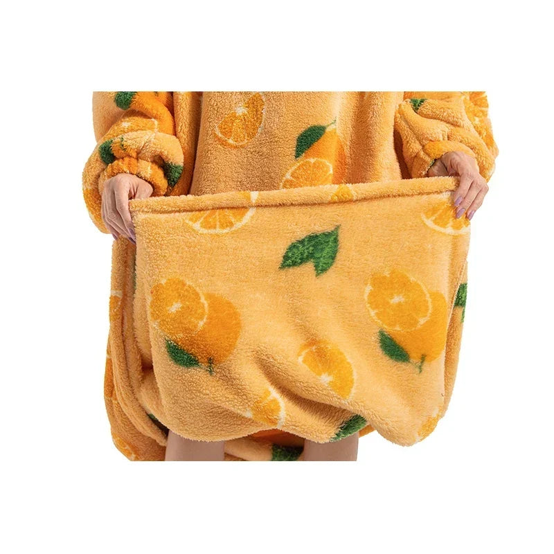 Sherpa Fleece Loungedeken met Mouwen en Capuchon 140cm - Oversized Draagbare Huisdeken