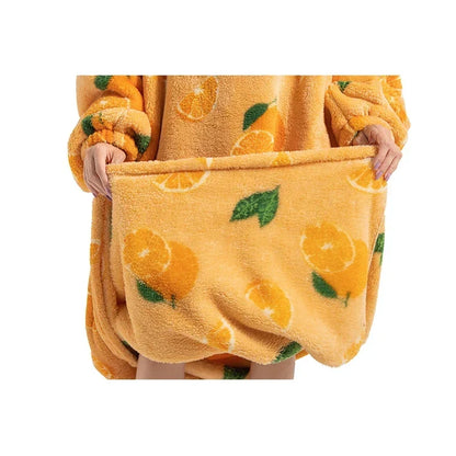 Sherpa Fleece Loungedeken met Mouwen en Capuchon 140cm - Oversized Draagbare Huisdeken