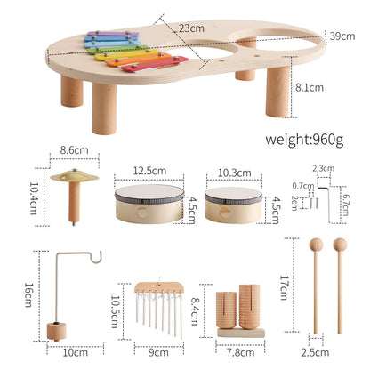 Houten Muziektafel voor Kinderen met Instrumenten en Speelfuncties