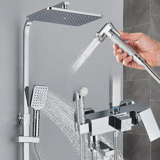 RainFlow Luxe regendouche set – verstelbare messing douchekraan met 4 functies