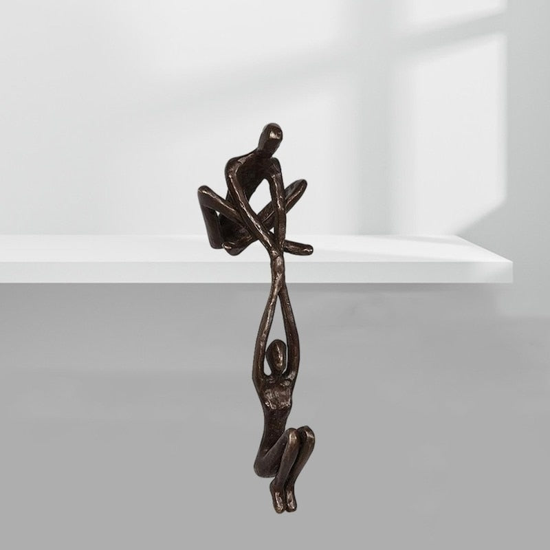 Verbindo Decoratief Beeld Polystone Zwart Modern Sculptuur 20 cm