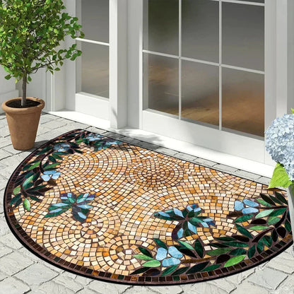 Halfronde Vintage Mozaïek Deurmat Antislip 60x90cm | Binnen & Buiten