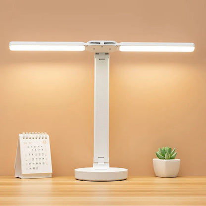 Verstelbare LED-bureaulamp met telefoonhouder - Oplaadbaar en dimbaar