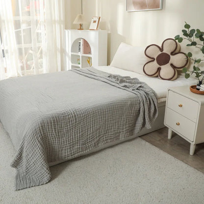 Zeslaags Mousseline Katoen Deken 150x200 cm - Luchtig Gaasweefsel voor Baby, Kind en Volwassene