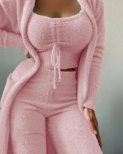 Dames Fleece Loungewear Set 3-Delig Warm en Comfortabel