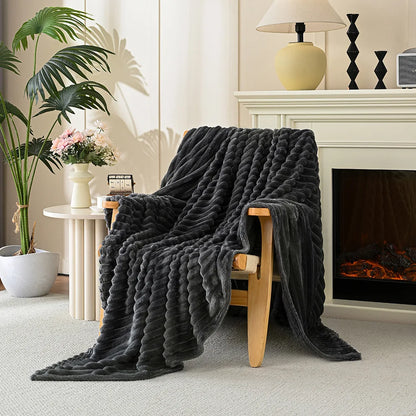 Koraalvlies Fleece Knuffelplaid - Zachte Winterdeken voor Bank en Bed