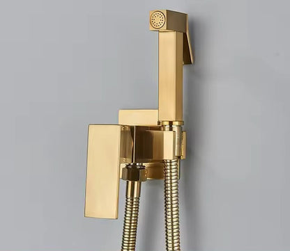 Mattswart Bidet-Duscharmatuur in massief messing, Hygiënedouche, Mengkraan voor warm en koud water, Moslim toiletarmatuur