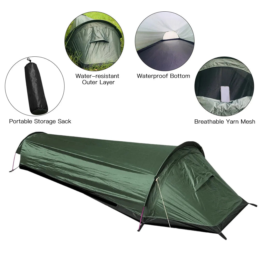 Ultralichte Solo Trekkingstent | Waterdicht & Winddicht | Aluminium Frame & Opbergtas