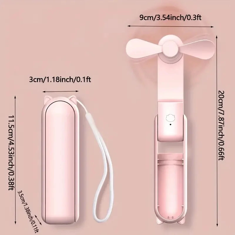Opvouwbare Mini-Handventilator met Powerbank en Polsband – FrisMee 2-in-1