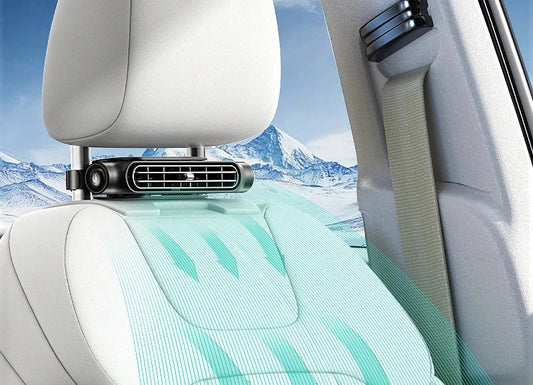 Zara Auto Hoofdsteun Ventilator – USB Compact Ventilatiesysteem voor Achterbank met 3 Snelheden