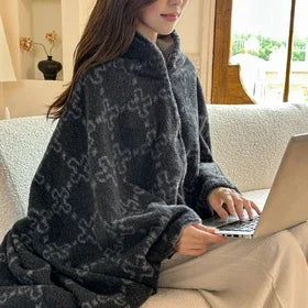 Omkeerbare Geruite Plaid met Kasjmierlook - Zachte Polyester Deken voor Bank, Bed en Reizen