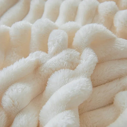 Koraalvlies Fleece Knuffelplaid - Zachte Winterdeken voor Bank en Bed