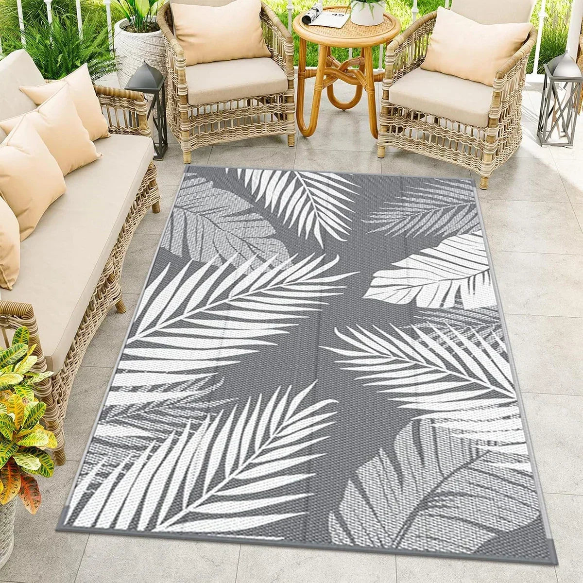 Dubbelzijdig Geweven Buitenkleed Polypropeen Waterdicht 274x366cm