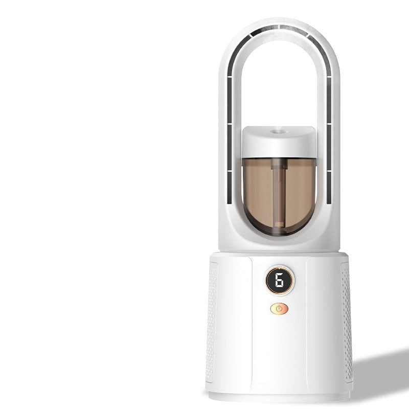 LuchtBries bladloze ventilator – met nachtlampje en luchtbevochtiger voor stille verkoeling