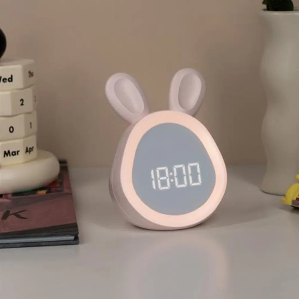 WakkerKonijn – Kinderwekker met LED-nachtlampje en speels konijnendesign